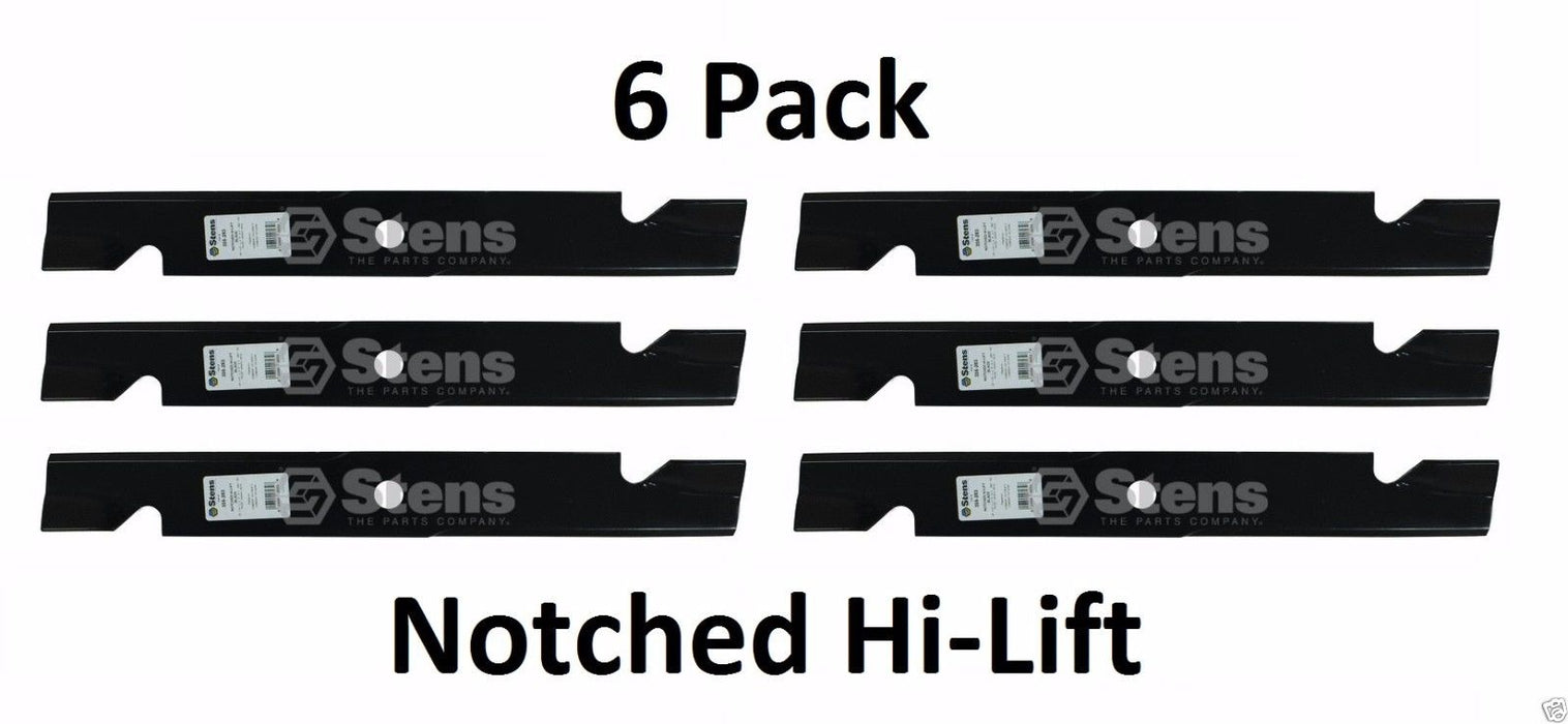 6 Pack Stens 355-283 Notched Blade For Exmark 103-6394 103-6384 103-6404-S