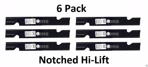 6 Pack Stens 355-291 Notched Hi-Lift Blade for Toro 109-6873