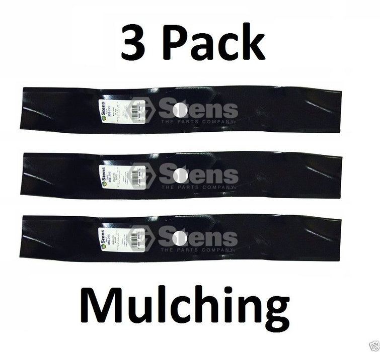 3 Pack Stens 355-295 Mulching Blade for Exmark 103-6393-S 103-6403-S 116-5174-S