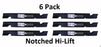 6 Pack Stens 355-331 Notched Hi-Lift Blade for Bad Boy 038-6002-00 038-6050-00