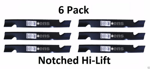 6 Pack Stens 355-331 Notched Hi-Lift Blade for Bad Boy 038-6002-00 038-6050-00
