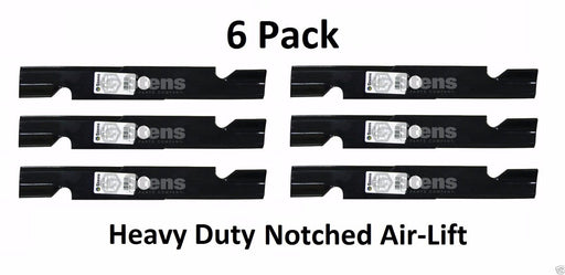 6 Pack Stens 355-339 Heavy Duty Notched Air-Lift Blade for Toro 109-6873