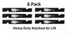 6 Pack Stens 355-339 Heavy Duty Notched Air-Lift Blade for Toro 109-6873