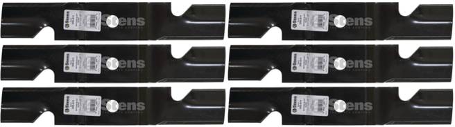 6 Pack Stens 355-411 Notched Hi-Lift Blade Exmark 109-6461-S