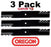 3 Pack Oregon 396-703 Mower Blade Gator G6 Fits Hustler 782516 782516X