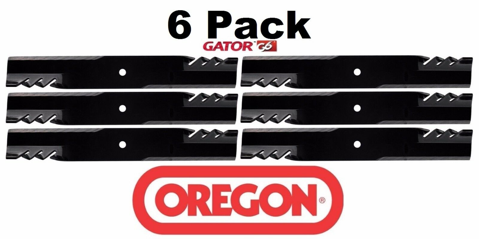 6 Pack Oregon 396-709 G6 Gator Blade for John Deere M112991 M82408 M83459 M84472