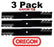 3 Pack Oregon 396-710 Mower Blade Gator G6 Fits John Deere M144297 M144935