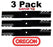 3 Pack Oregon 396-723 Mower Blade Gator G6 Fits Jacobsen 302227-50X