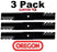 3 Pack Oregon 396-726 Mower Blade Gator G6 Fits DR 225381