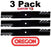 3 Pack Oregon 396-726 G6 Gator Blade for Scag 48108 481707 482462