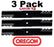 3 Pack Oregon 396-735 G6 Gator Blade Fits Scag A48110 481706 482461 32" 48"