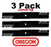 3 Pack Oregon 396-743 Mower Blade Gator G6 Fits John Deere M141669 EPC201693