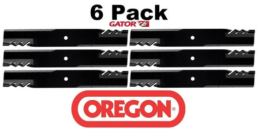 6 Pack Oregon 396-769 G6 Gator Blade Fits John Deere M136195 M144652 M164016 54"
