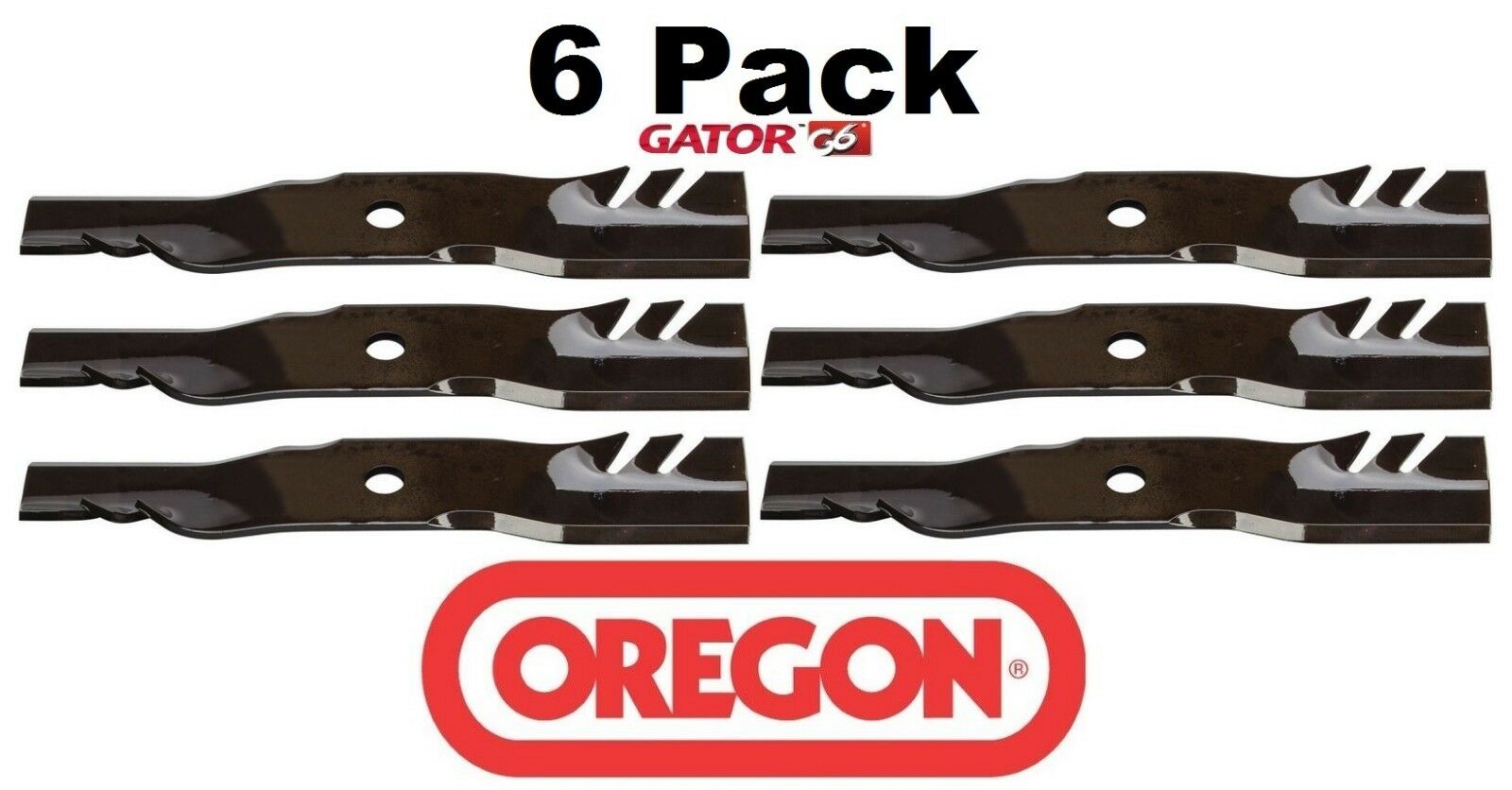 6 Pack Oregon 396-770 G6 Gator Blade for John Deere M136185 TCU30315 TCU14939