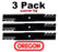 3 Pack Oregon 396-807 Gator G6 Mower Blade Fits Allis Chalmers 03253900 08899100