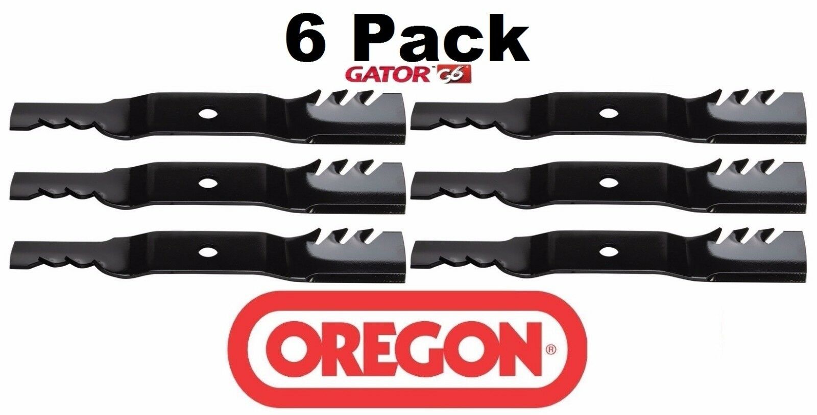 6 Pack Oregon 396-812 G6 Gator Blade Fits Kubota K5617-34330 K5619-34350 54"