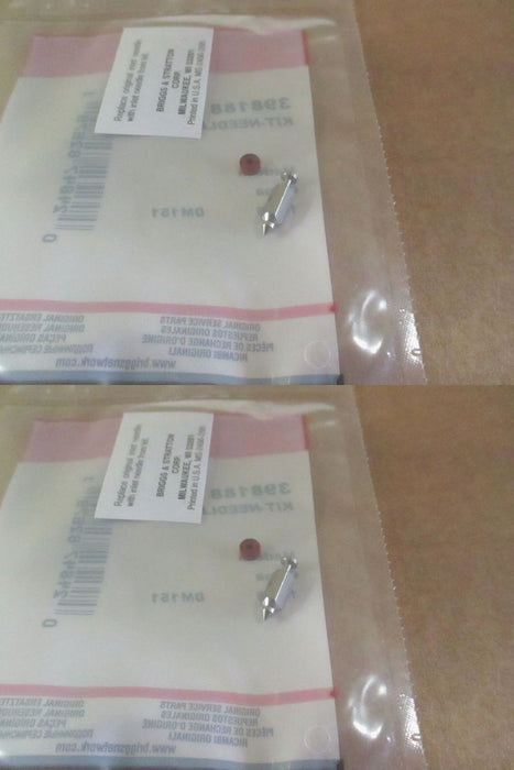 2 Pack Genuine Briggs & Stratton 398188 Carburetor Needle & Seat Kit OEM