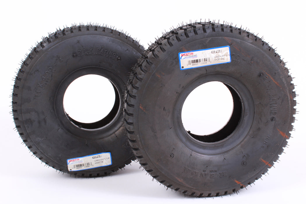 2 Pack Martin Wheel 404-2TR-I 11x400-4 2 Ply Turf Rider Pneumatic Tire