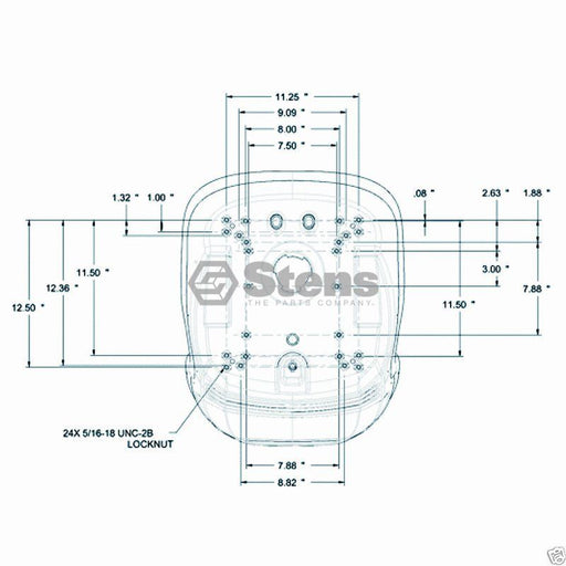 Stens 420-100 High Back Seat Gray Height 21" Width 19" Depth 23-3/8"