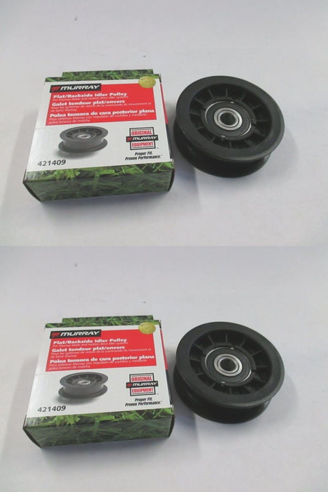 2 Pack Genuine Murray 421409MA Flat Idler Pulley Replaces 421409 91179 OEM