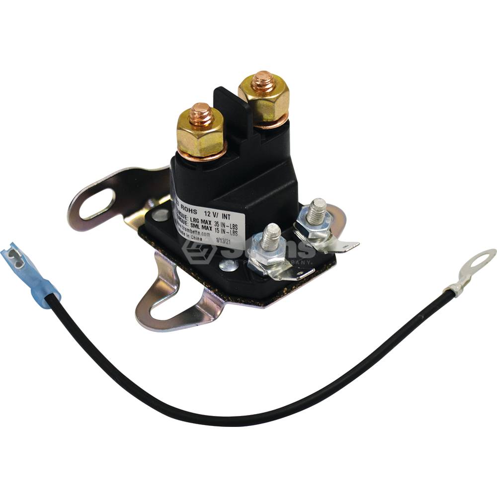 Starter Solenoid Universal Double Terminal with Ground Wire Accepts 5/16" & 1/4"