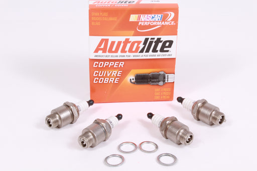 Box of 4 Genuine Autolite 458 Copper Non-Resistor Spark Plugs