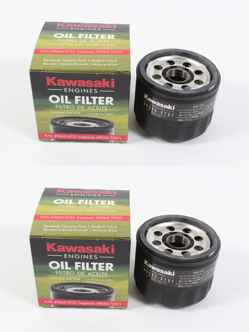 2 Pack Genuine Kawasaki 49065-0721 Oil Filter Fits 49065-7007 OEM