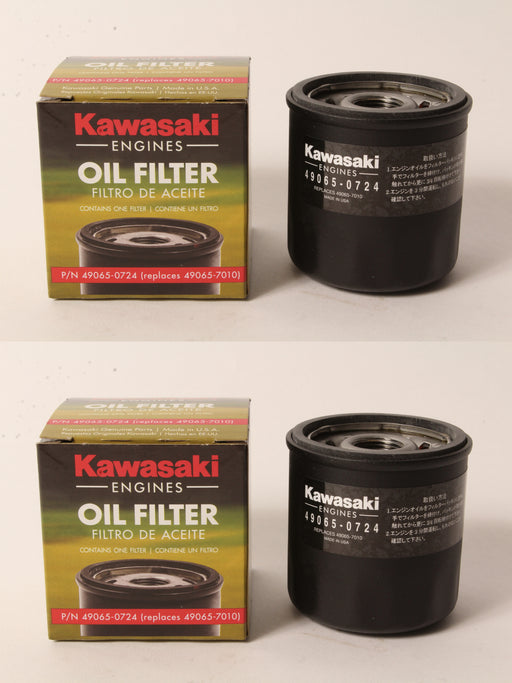 2PK Genuine Kawasaki 49065-0724 Oil Filter Fits 49065-7010 OEM