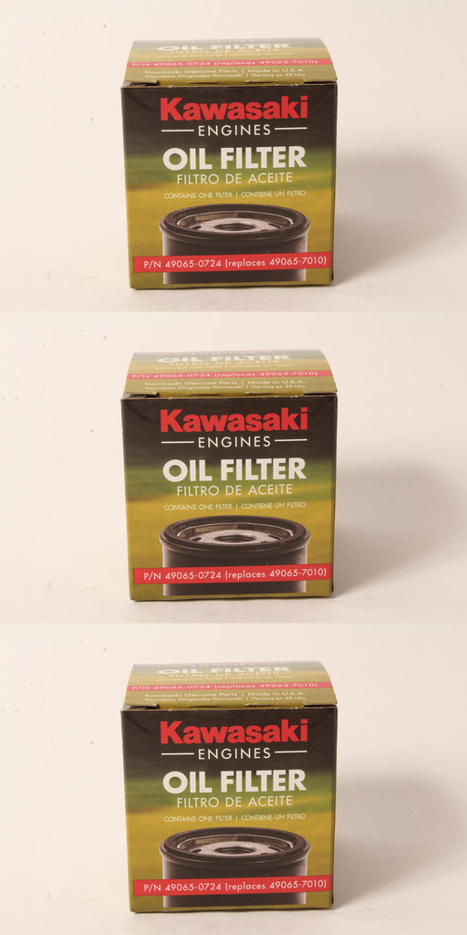 3PK Genuine Kawasaki 49065-0724 Oil Filter Fits 49065-7010 OEM