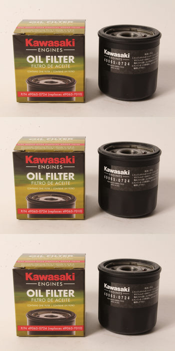 3PK Genuine Kawasaki 49065-0724 Oil Filter Fits 49065-7010 OEM