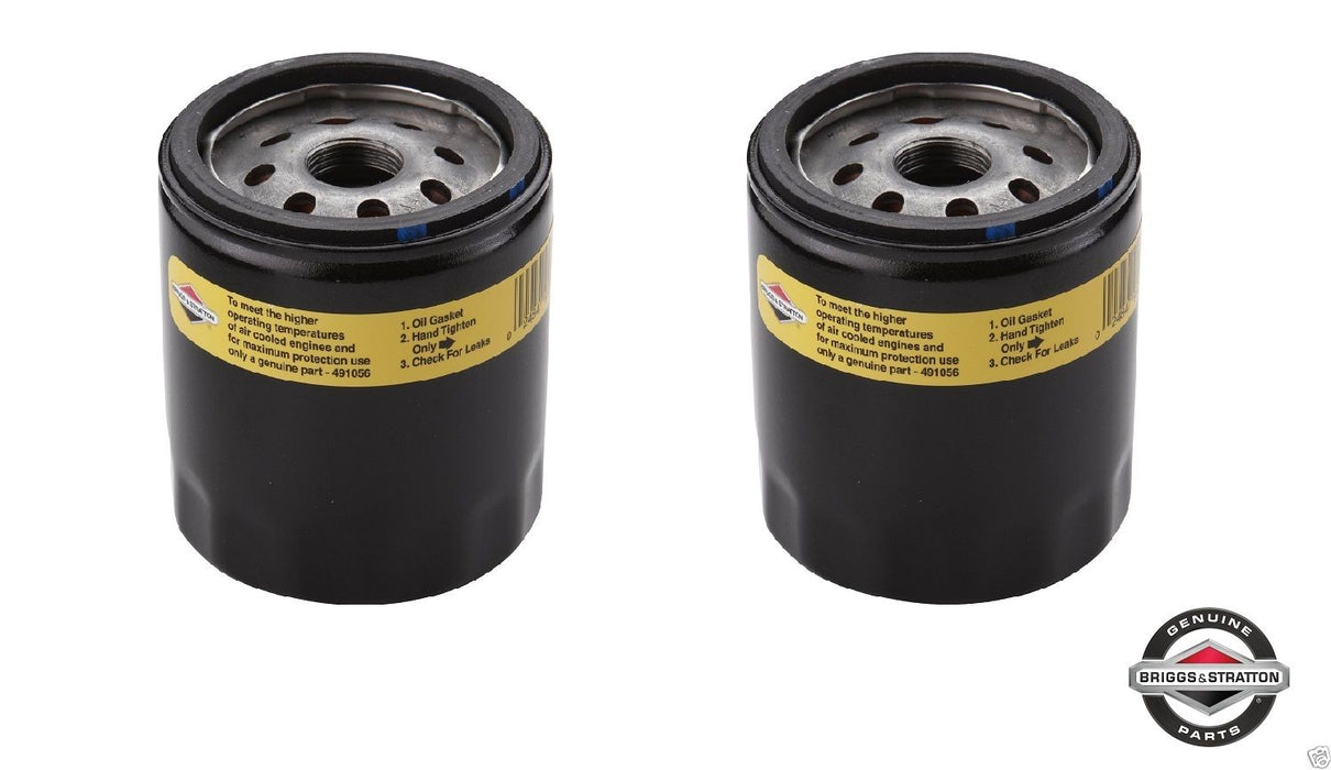 2 Pack Genuine Briggs & Stratton 491056 Oil Filter Tall Long OEM