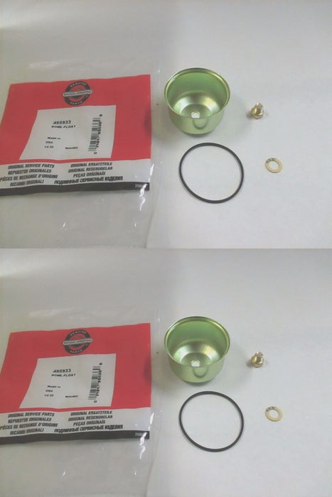 2 Pack Genuine Briggs & Stratton 495933 Carburetor Float Bowl Kit OEM