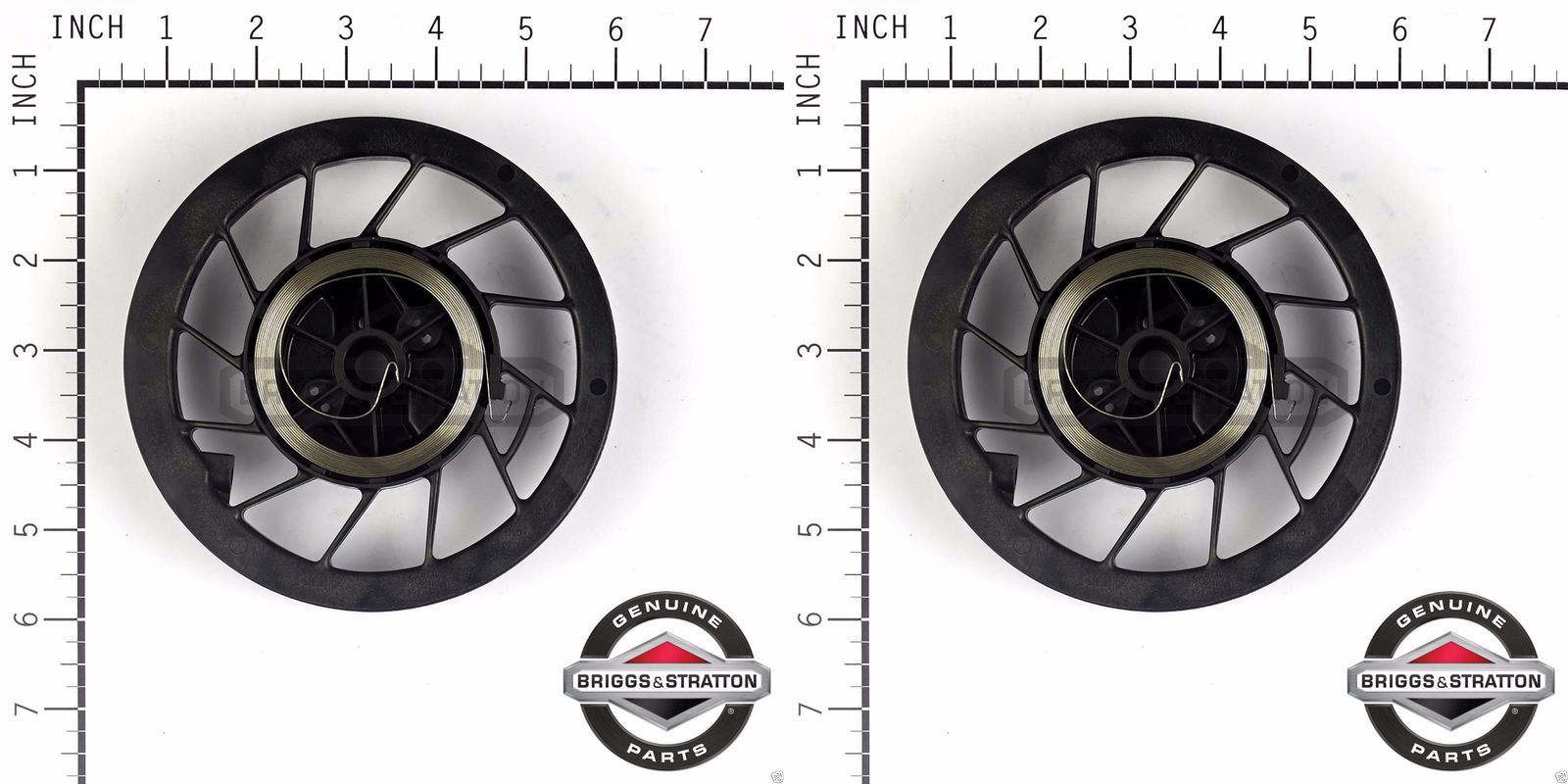 2 Pack Genuine Briggs & Stratton 498144 Recoil Starter Pulley & Spring OEM
