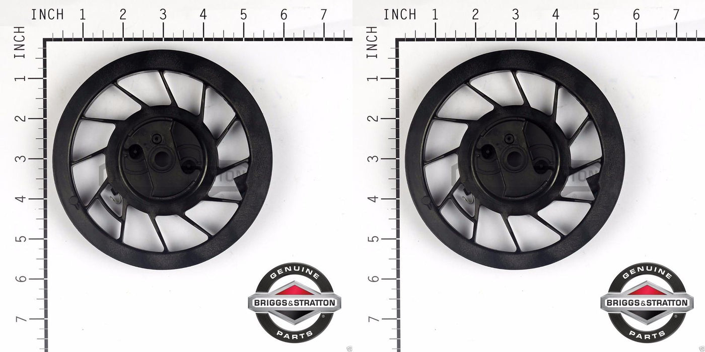 2 Pack Genuine Briggs & Stratton 498144 Recoil Starter Pulley & Spring OEM