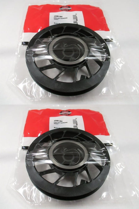 2 Pack Genuine Briggs & Stratton 498144 Recoil Starter Pulley & Spring OEM