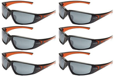 6 PK Husqvarna 501234502 Legacy Glasses Orange & Grey Frame Silver Mirror Lens