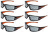 6 PK Husqvarna 501234502 Legacy Glasses Orange & Grey Frame Silver Mirror Lens