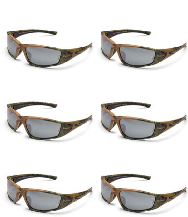 6 PK Husqvarna 501234504 Woodland Safety Glasses Camo Frame Smoke Lens