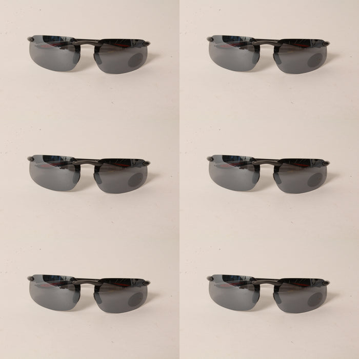 6 PK Husqvarna 501234507 Clear Cut Safety Glasses Grey Frame Silver Mirror Lens