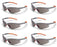 6 PK Husqvarna 501234508 Sport Safety Glasses Half Frame Smoke Lens Silver Frame