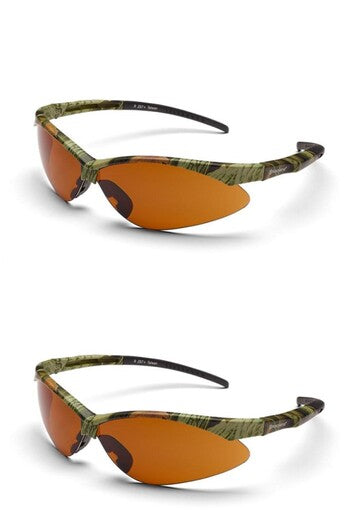 2 PK Husqvarna 501234510 Savannah Safety Glasses Camo Half Frame Bronze Lens