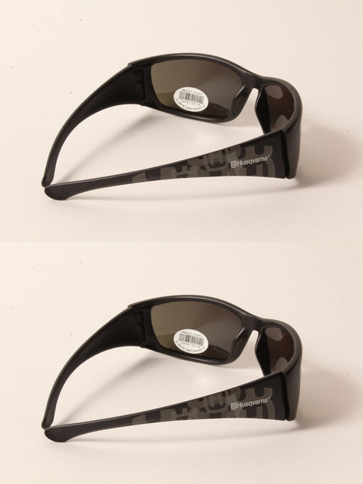 2 PK Husqvarna 501234512 Freestyle Glasses Matte Black Frame Fire Mirror Lens