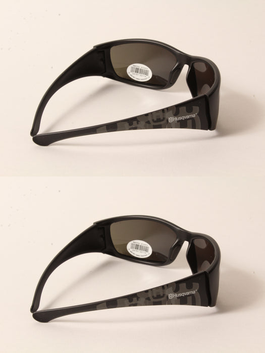 2 PK Husqvarna 501234512 Freestyle Glasses Matte Black Frame Fire Mirror Lens