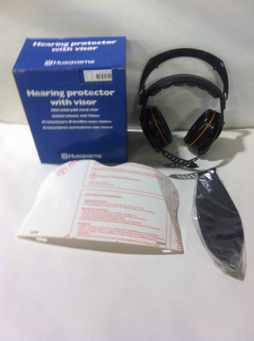 Husqvarna 505665348 Plexiglas Visor with Headband Hearing Protectors NEW