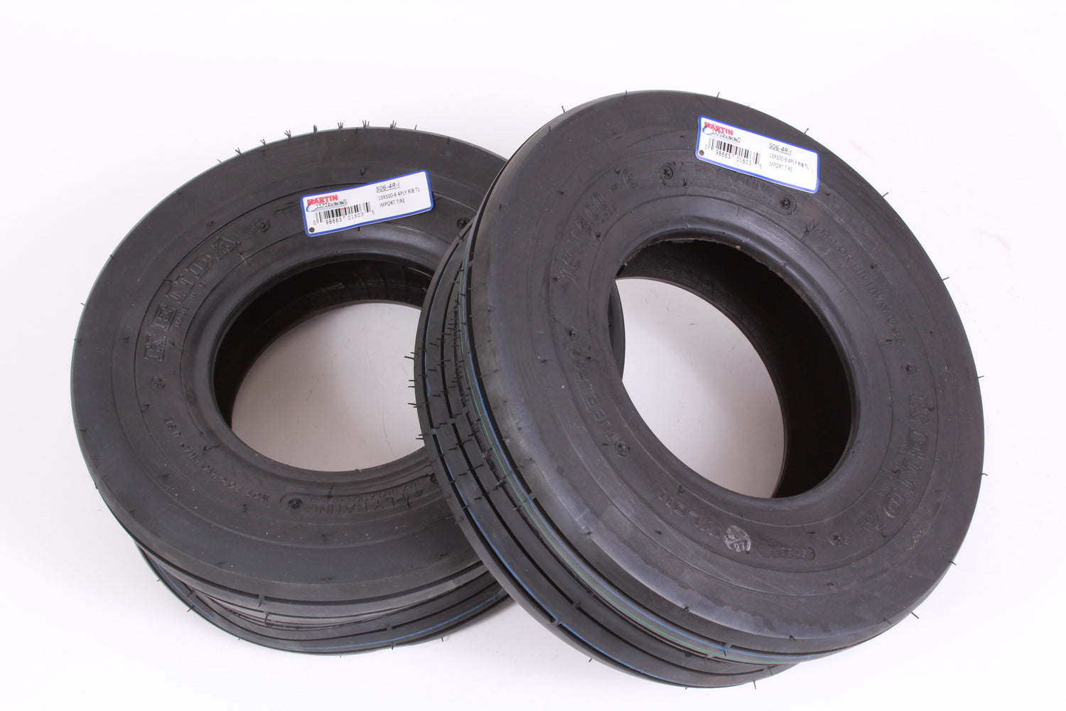 2 Pack Martin Wheel 506-4R-I 13x500-6 4 Ply Rib Tread Pneumatic Tire K401