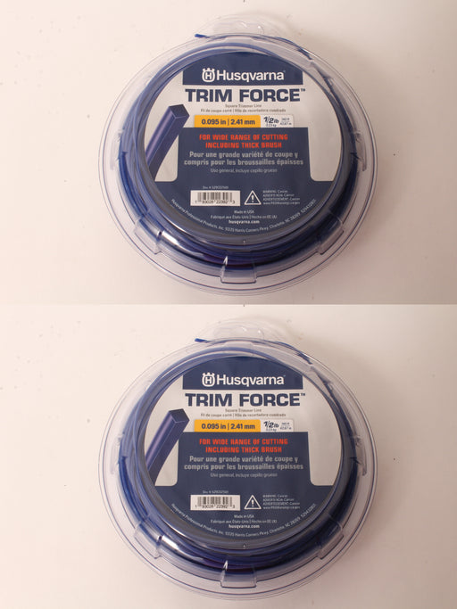 2 PK Genuine Husqvarna 529337501 Trim Force Square Trimmer Line 140' Spool .095"