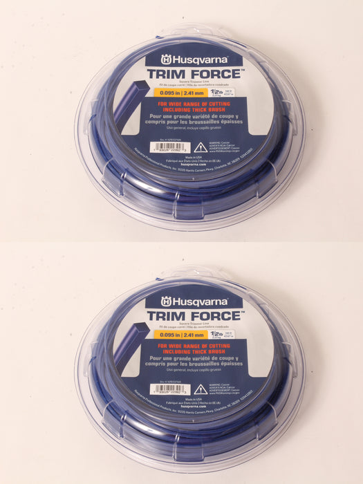 2 PK Genuine Husqvarna 529337501 Trim Force Square Trimmer Line 140' Spool .095"