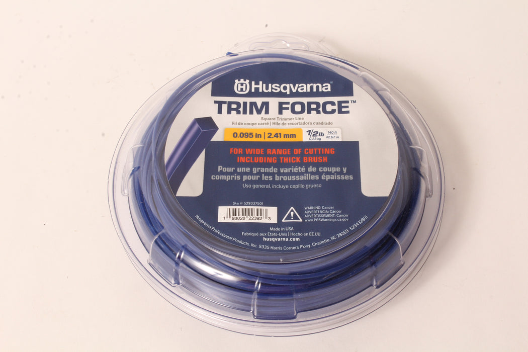 Genuine Husqvarna 529337501 Trim Force Square Trimmer Line 140ft Spool .095"