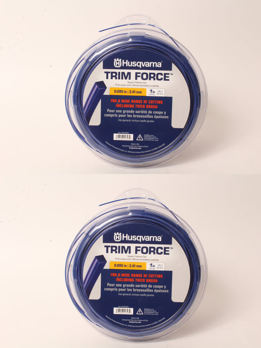 2 PK Husqvarna 529337502 Trim Force Square Trimmer Line 280ft Spool .095"