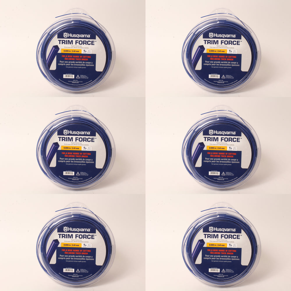 6 PK Husqvarna 529337502 Trim Force Square Trimmer Line 280ft Spool .095"